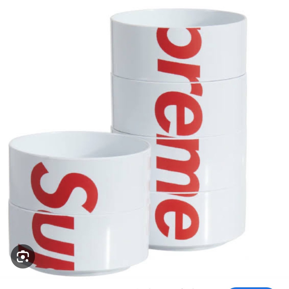 Supreme white Stackable Heller Bowls with White Logo